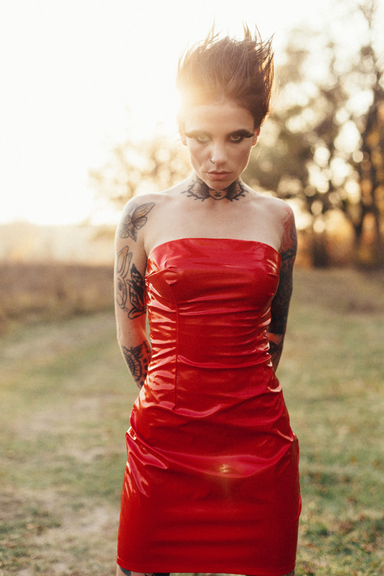 Red vinyl dress 1