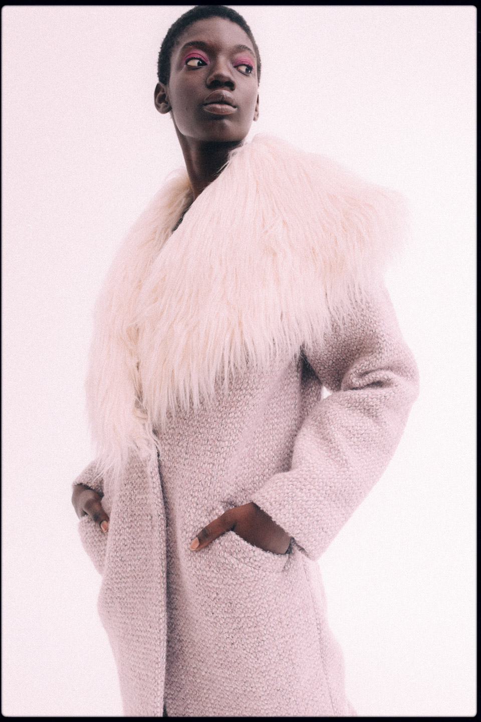 Coat with faux fur