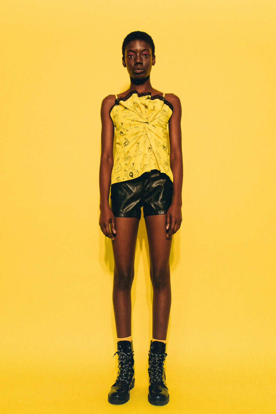 Yellow Corset with Print