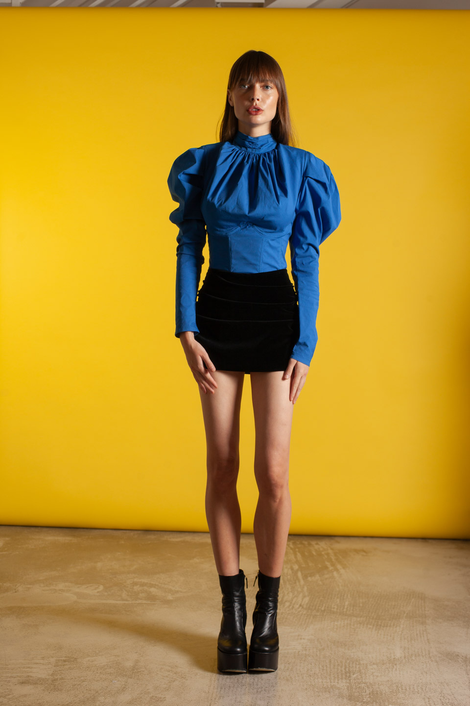 CANDY shorts with draped velvet detail