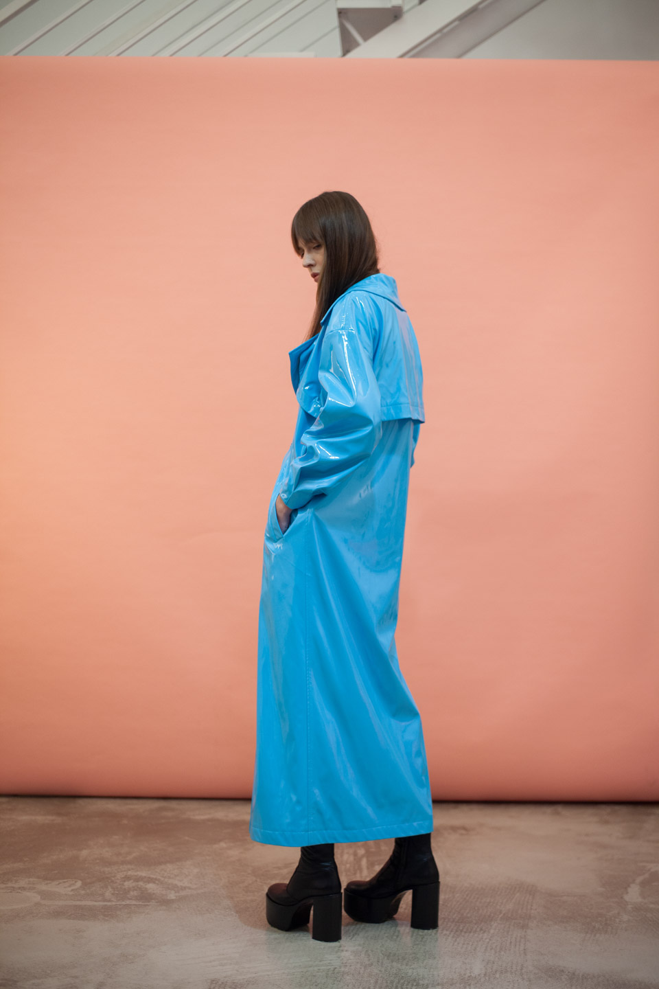 Vegan Trench Coat in Freedom blue