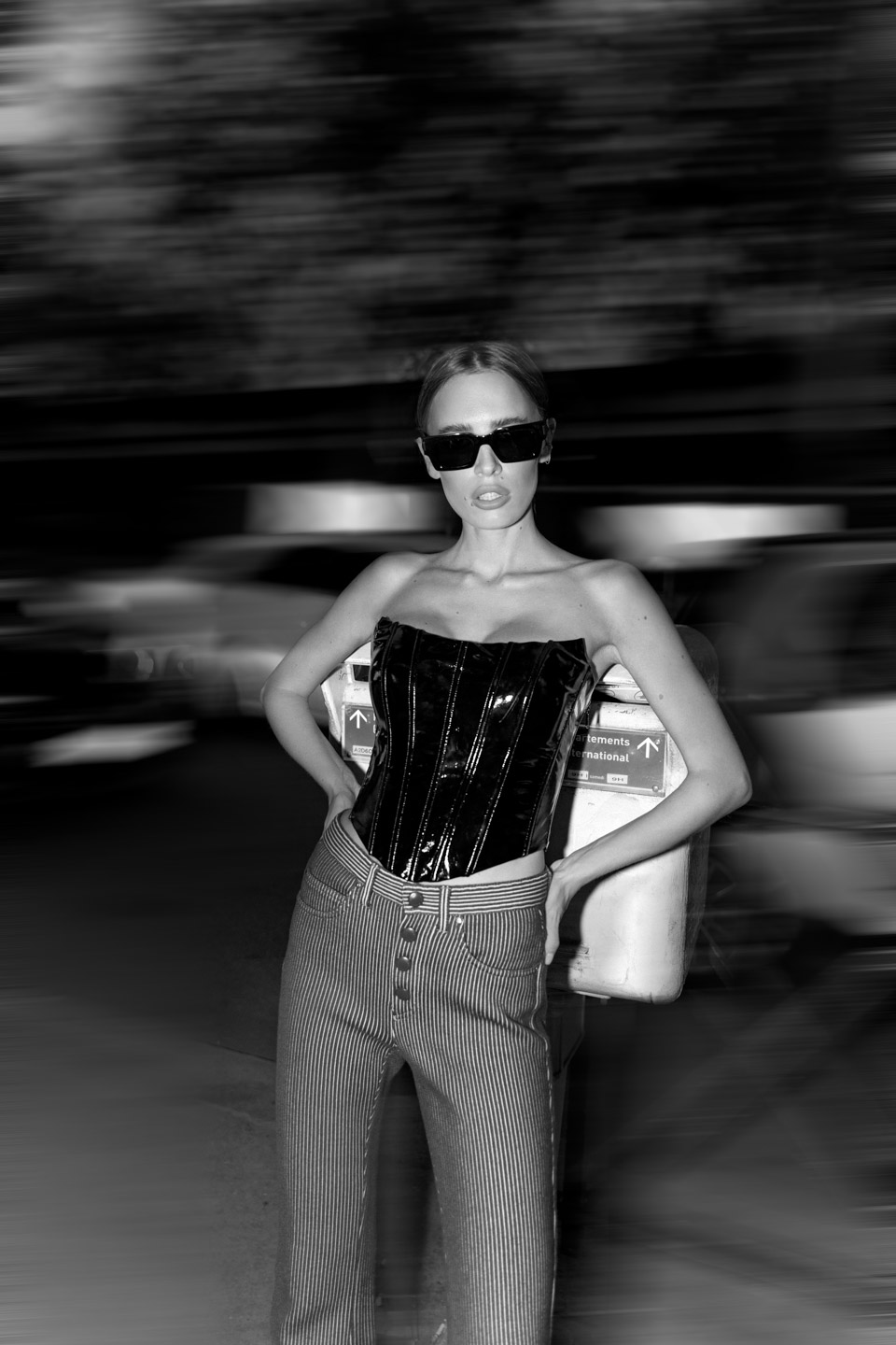 faux patent leather corset