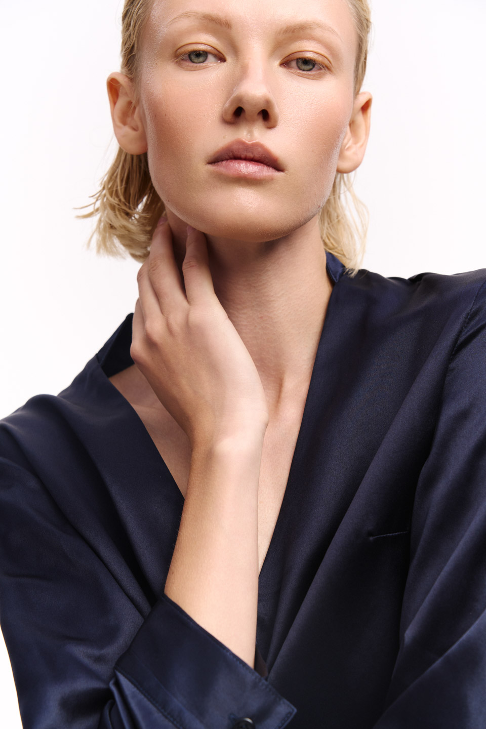 Silk Navy Blue BLOUSE