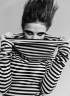 lurex dress with cowl neckline