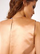 silk peach dress details