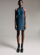 Silk high neck dress