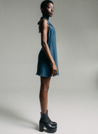 silk open-back dress