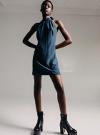 silk open-back dress