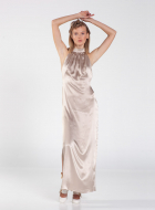 Halterneck silk party dress
