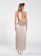 Halterneck silk party dress