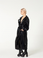 Patent Faux Leather Trench Coat