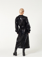 Patent Faux Leather Trench Coat