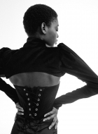 Black sił Corset with lace fastening