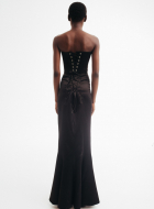 silk corset with lace fastening