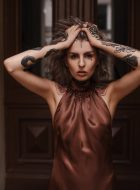 Halter Neck Dress Chocolate