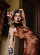 OPen Back Dress Chocolate