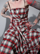Draped check corset