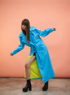 Vegan Trench Coat in Freedom blue
