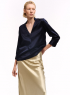 Silk Navy Blue Blouse 