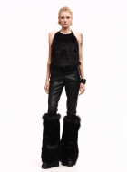 Faux Fur TOP. Self-ties closure