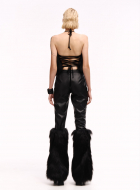 Faux Fur TOP. Self-ties closure